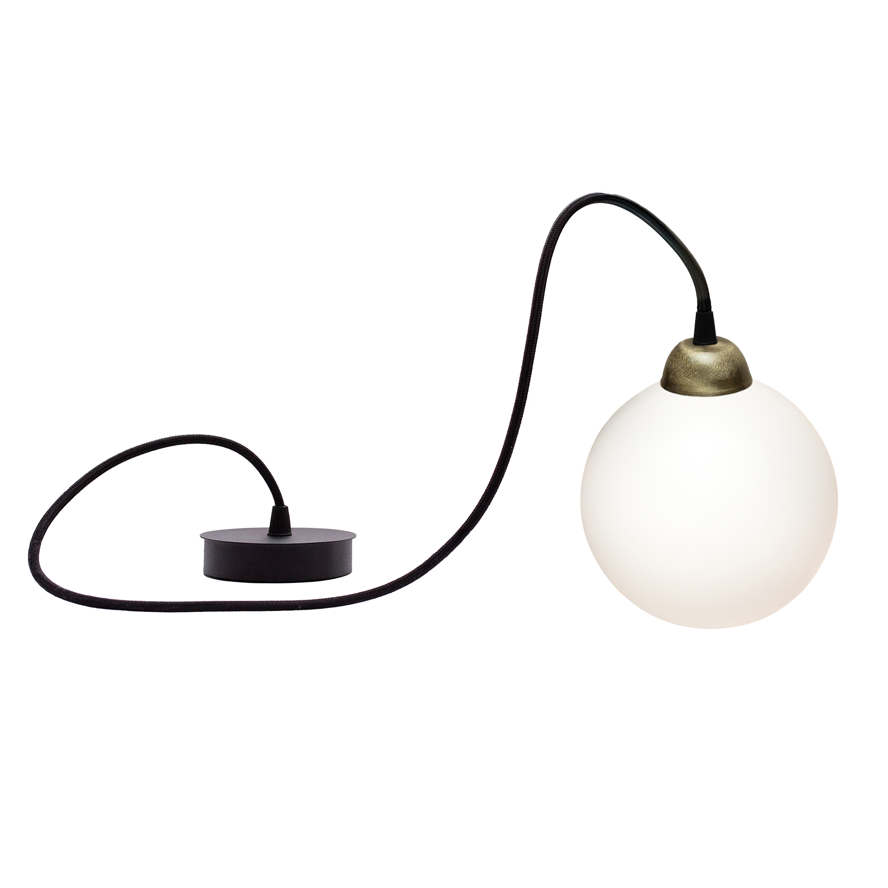 Светильник подвесной MSK Electric Luna со стеклянным плафоном шар под лампу Е27 PL 2026 BK