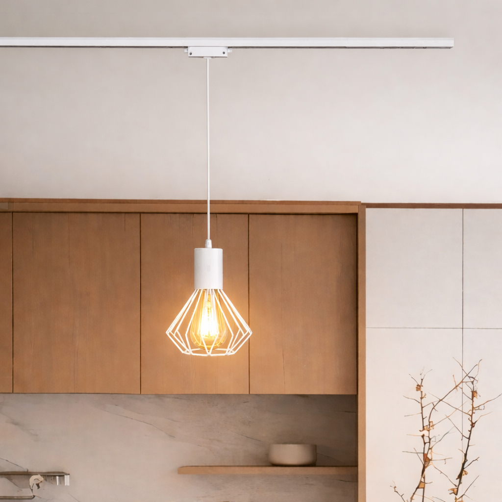Светильник трековый MSK Electric Diadem подвес под лампу Е27 белый NT 2215 WH