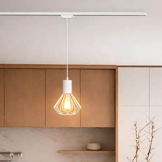 Светильник трековый MSK Electric Diadem подвес под лампу Е27 белый NT 2215 WH