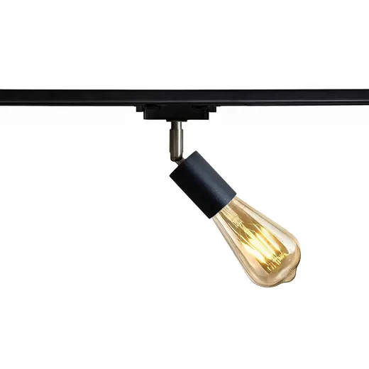 Светильник трековый MSK Electric Asket с поворотным механизмом на шинопровод черный Е27 NL 1222 BK