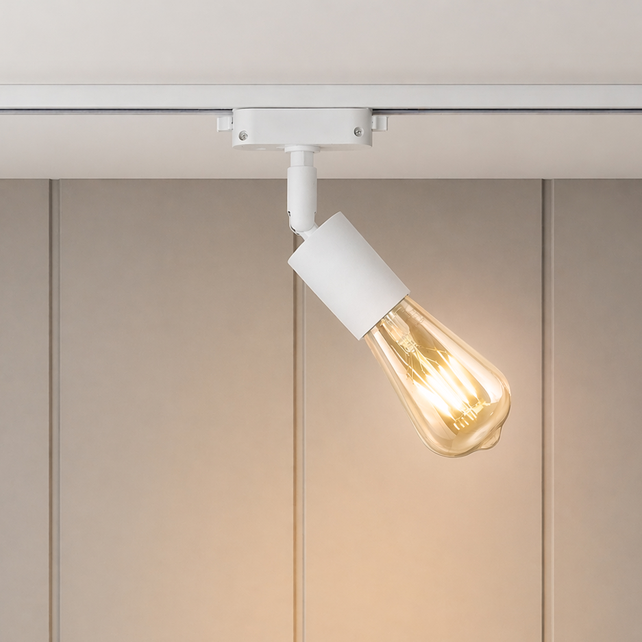 Светильник трековый MSK Electric Asket с поворотным механизмом на шинопровод белый Е27 NL 1222 WH