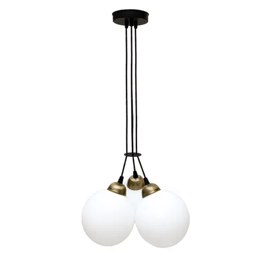 Светильник подвесной MSK Electric Luna на три плафона шара d-150mm Е27 черный PL 202612-3R BK