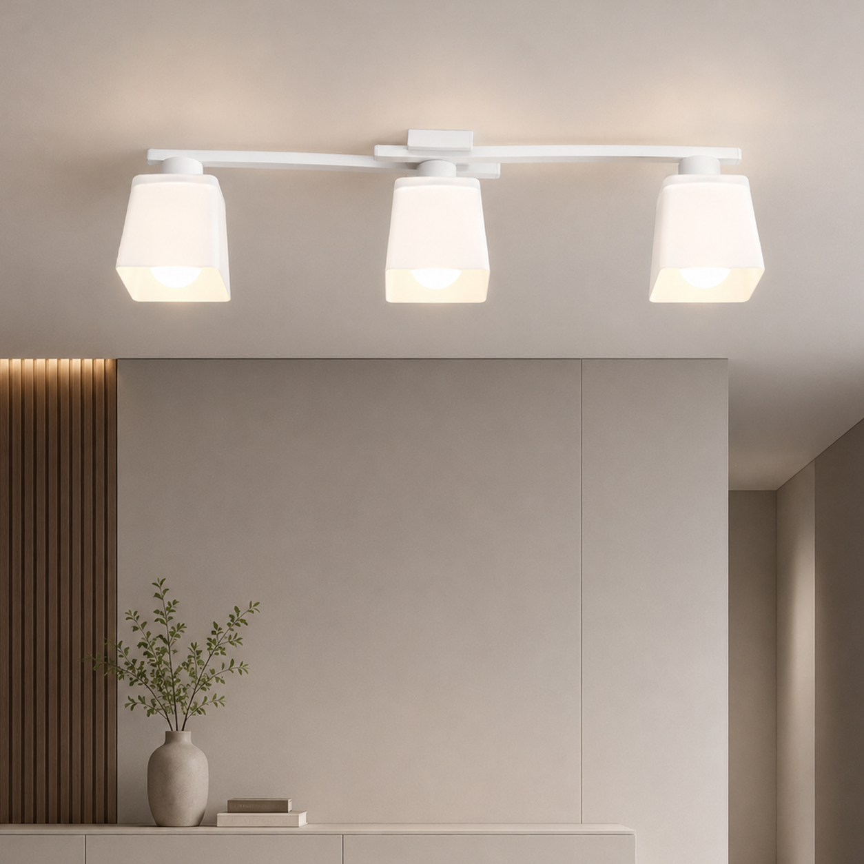 Люстра потолочная на три плафона MSK Electric Dublin под лампы Е27 белая NL 16610-3 WH