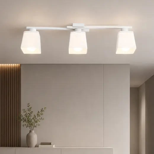 Люстра потолочная на три плафона MSK Electric Dublin под лампы Е27 белая NL 16610-3 WH