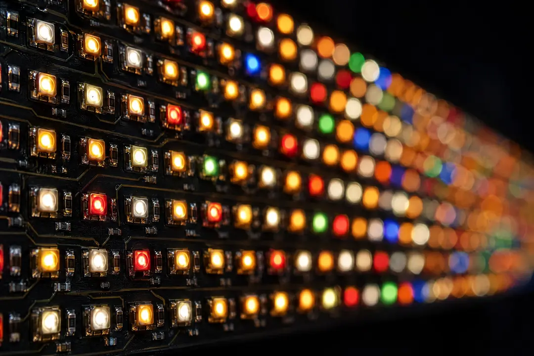 Піксельні світлодіоди модуля LED-екрана, макро з розмитим тлом